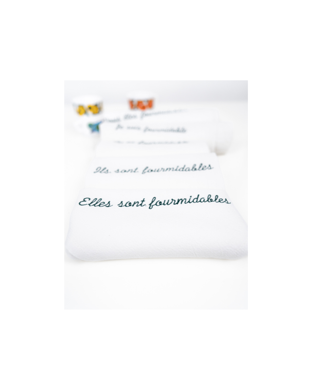 Torchon brodé "Je suis fourmidable à ils sont fourmidables"